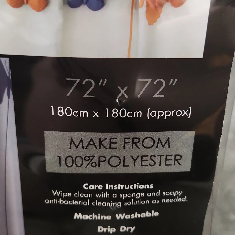 Butterfly Deluxe Shower Curtain with Matching Hooks